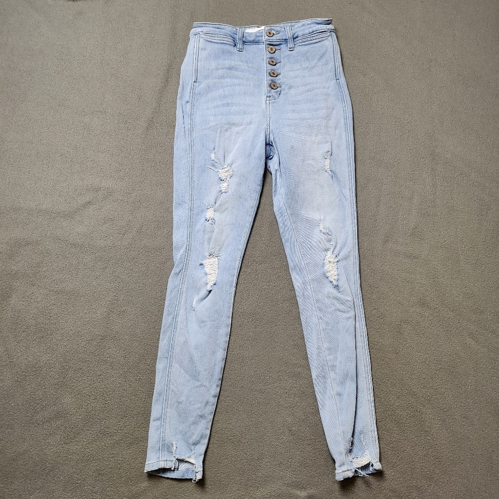 KANCAN HIGH RISE BUTTON FLY SKINNY JEANS CROPPED Sz 5/26
